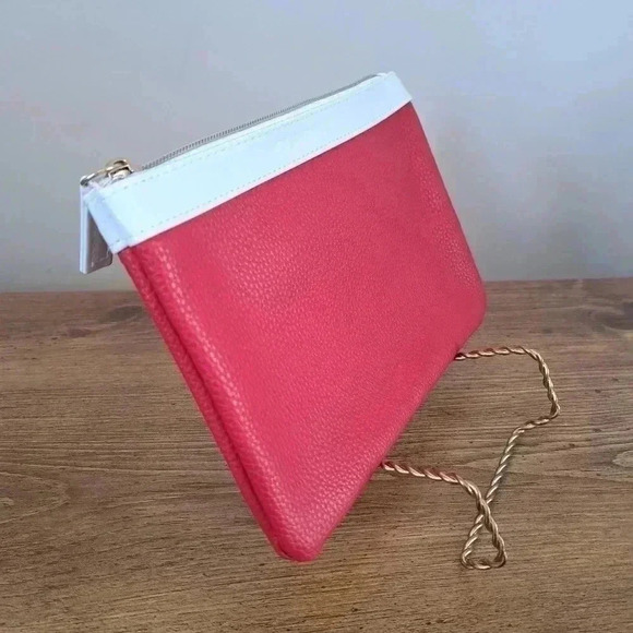 ❤️ Clarins Cosmetics Pouch Red and White Travel Bag Accessories Carrying Case - Picture 2 of 8